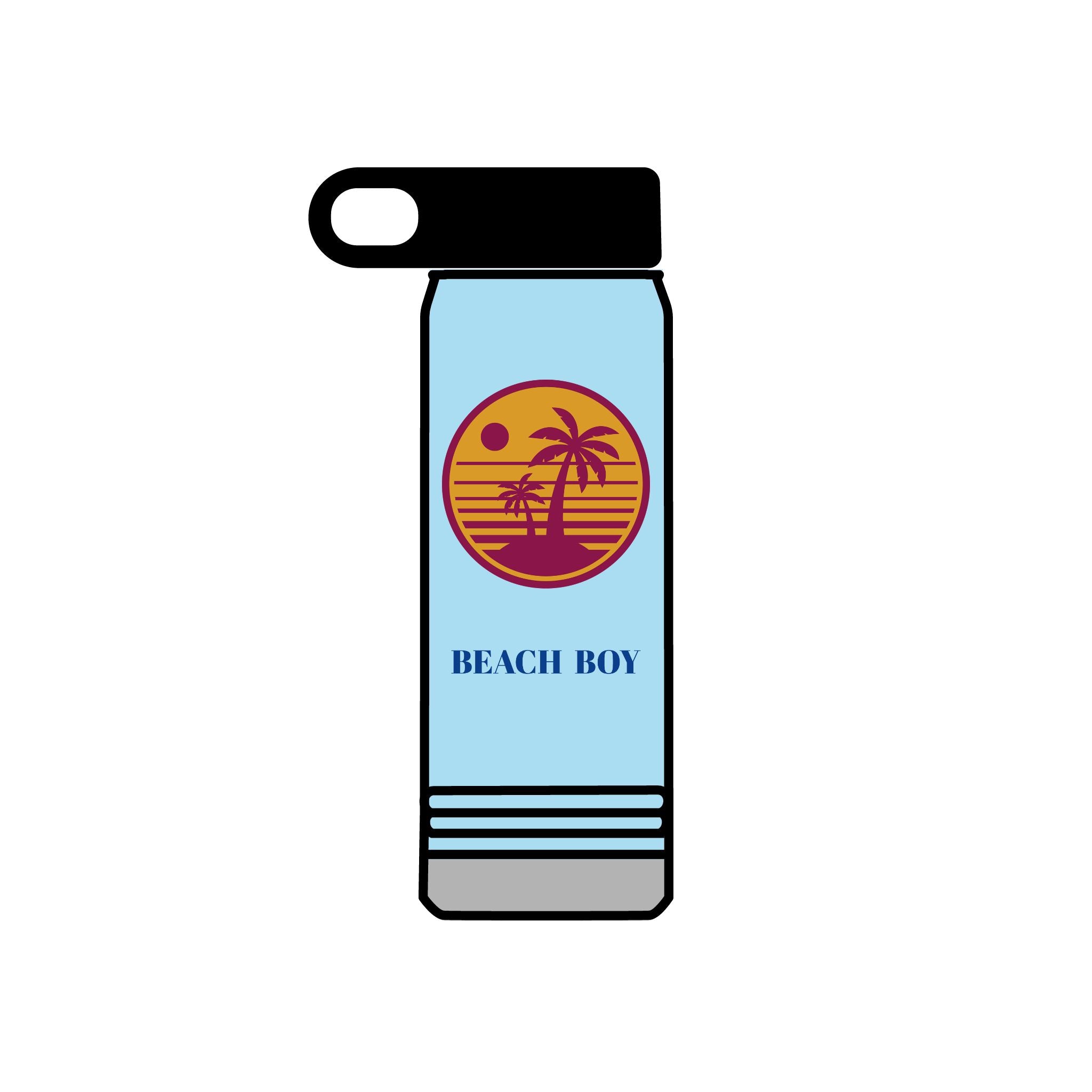 Beach Printed Water Bottle