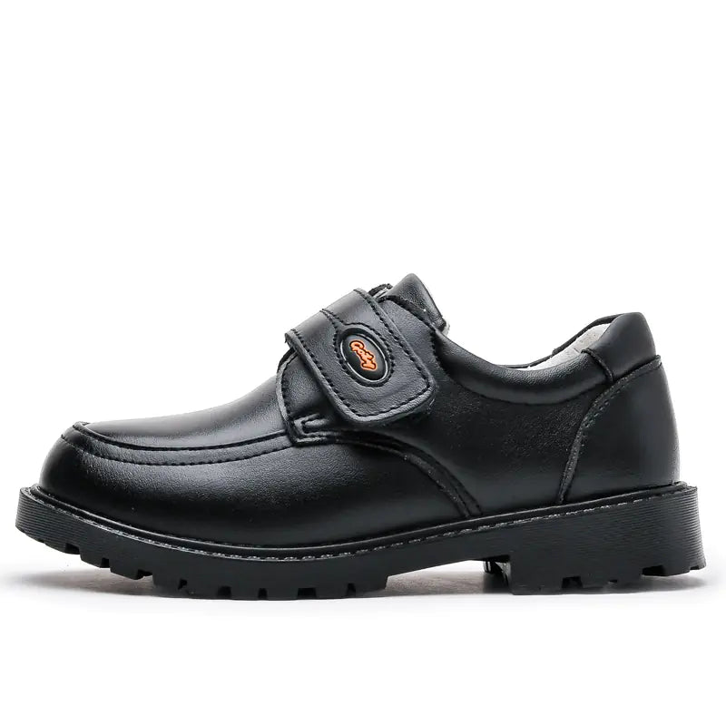 Boys Black Leather Toe Top Cowhide British Soft Sole