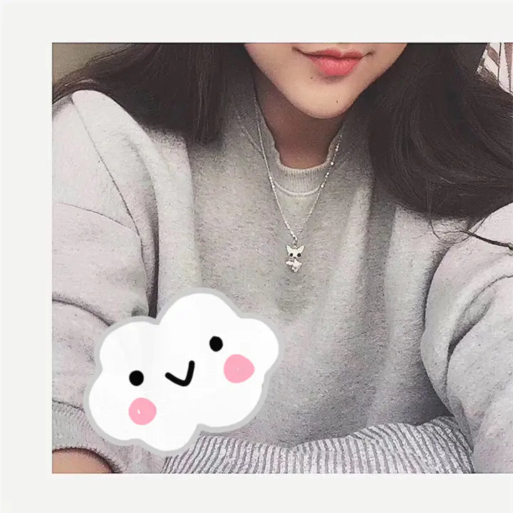 Teddy Dog Necklace in 925 Silver with Diamonds